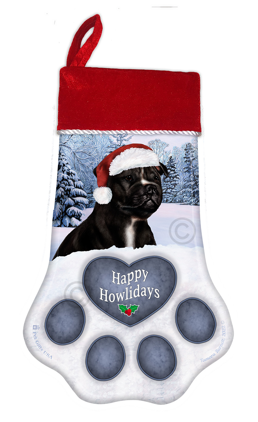 An image of the Bull Terrier Black & White Holiday Stocking