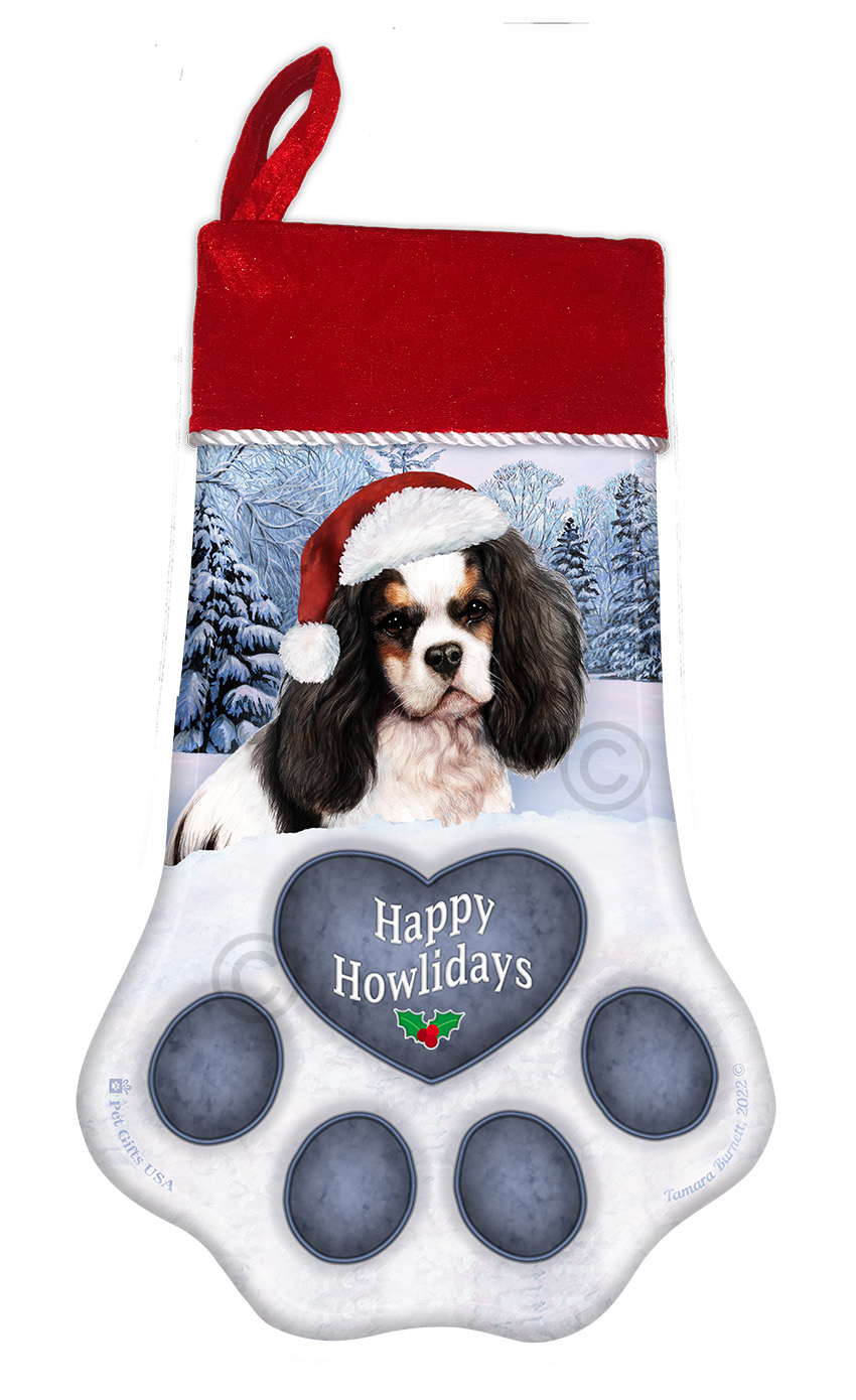 Cavalier King Charles Tri Color Holiday Stocking image