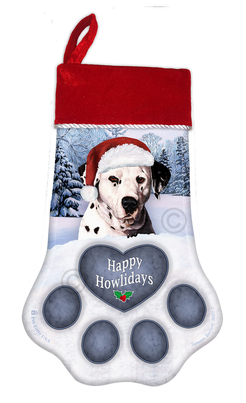 An image of the Dalmatian Black & White Holiday Stocking