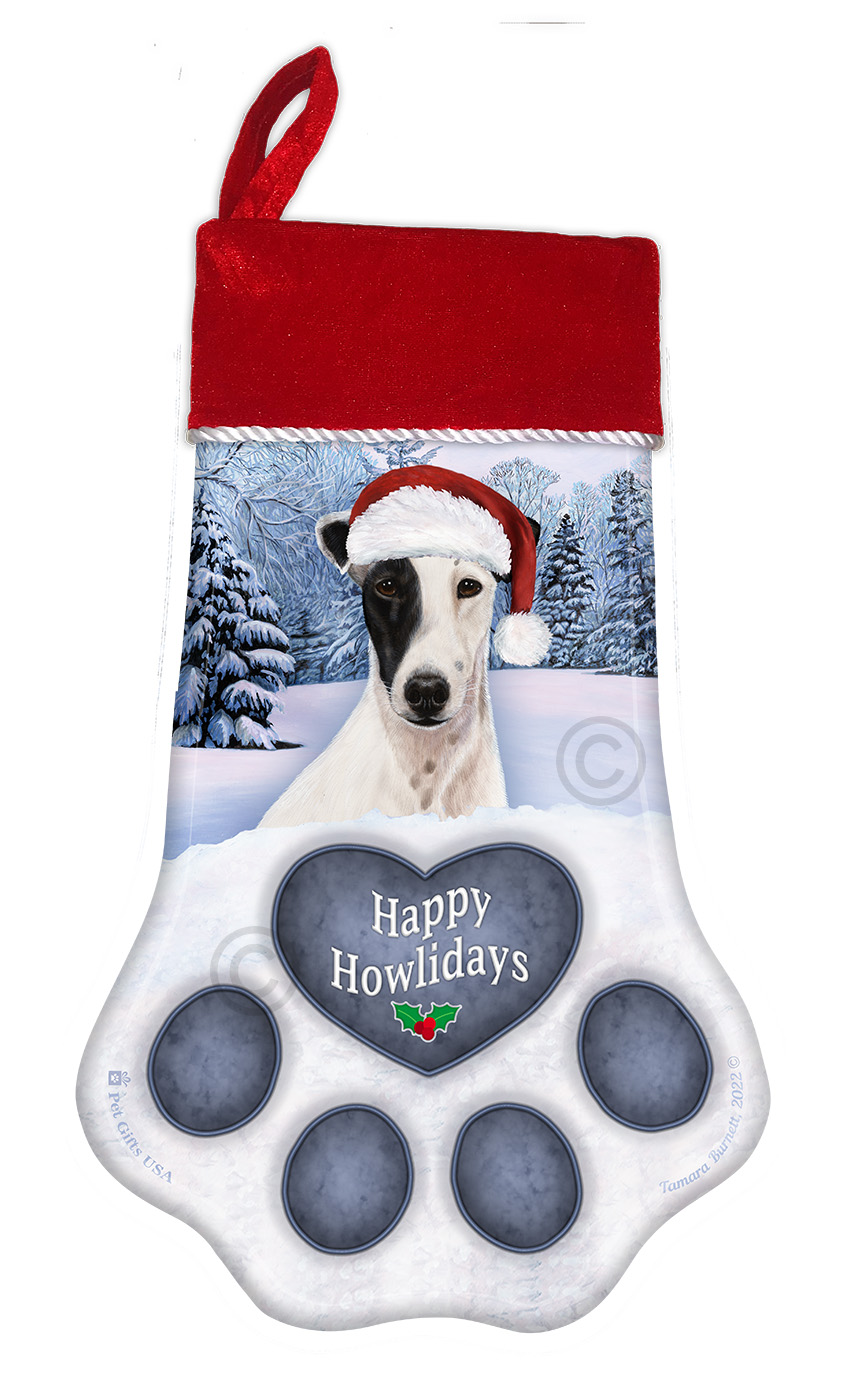 An image of the Fox Terrier Black & White Holiday Stocking