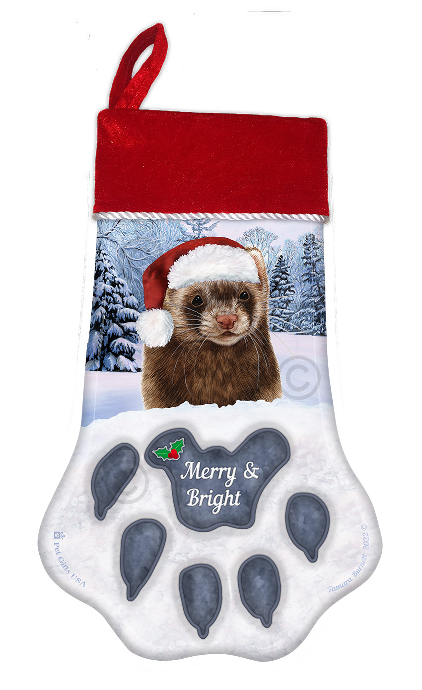 An image of product 22497 Chocolate sable Ferret Holiday Stocking