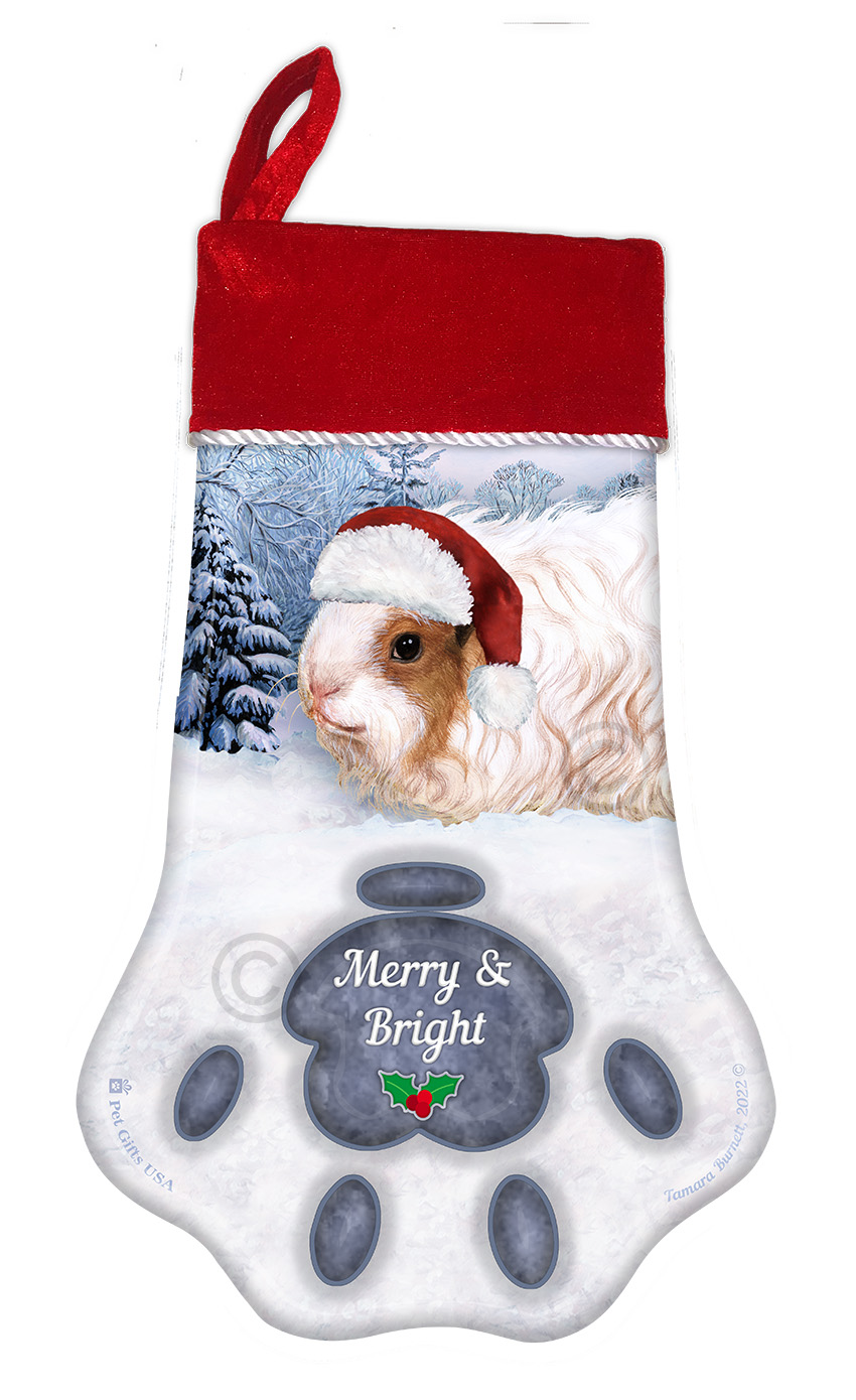 An image of the Texel Guinea Pig Holiday Stocking