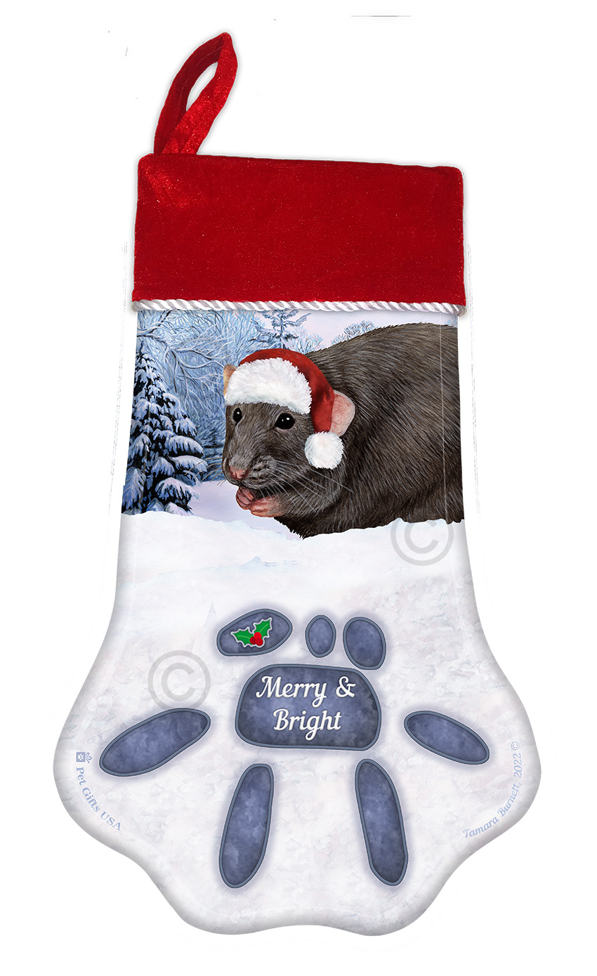 An image of the Dark Grey Solid Rat Holiday Stocking