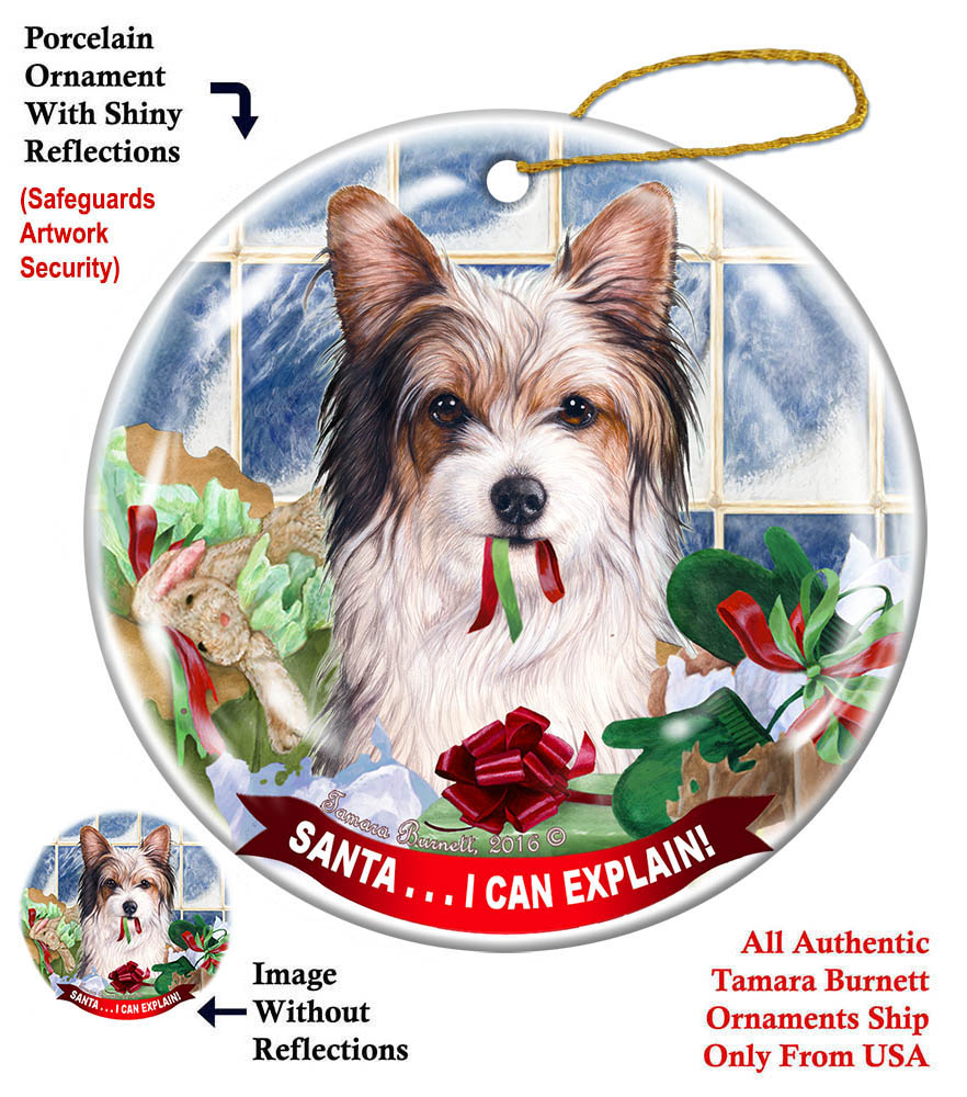 Biewer Terrier - Santa I Can Explain Ornament Image
