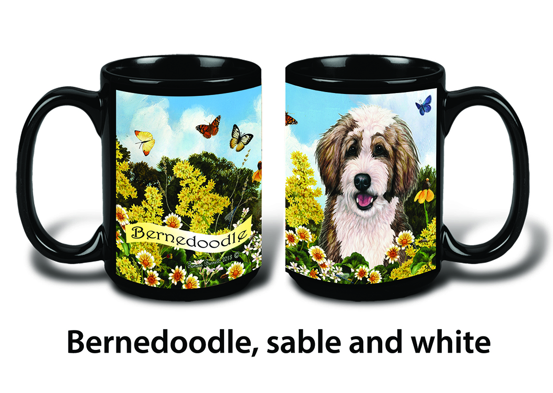 Bernedoodle (Sable and White) - Garden Party Fun Mug 15 oz Image