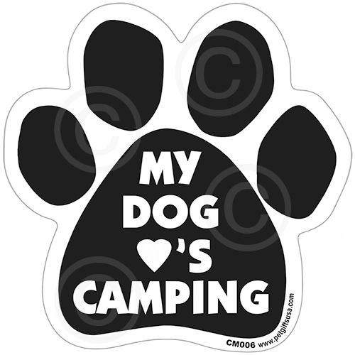MY DOG (LOVES) CAMPING - Paw Magnet Image