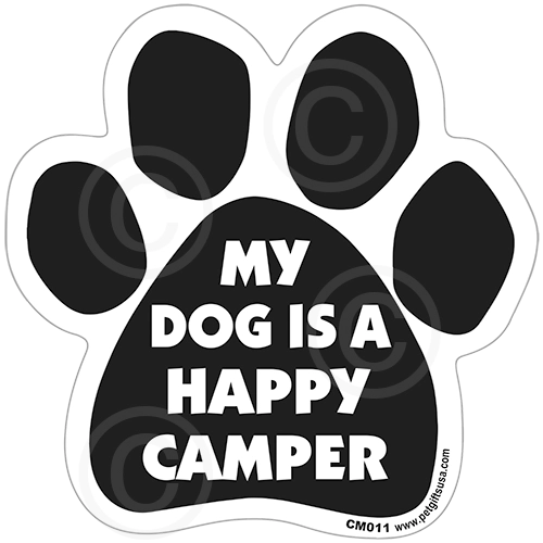 MY DOG IS A HAPPY CAMPER - Paw Magnet Image