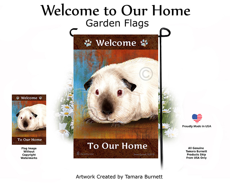 Guinea Pig Himalayan Welcome To Our Home - Garden Flag image