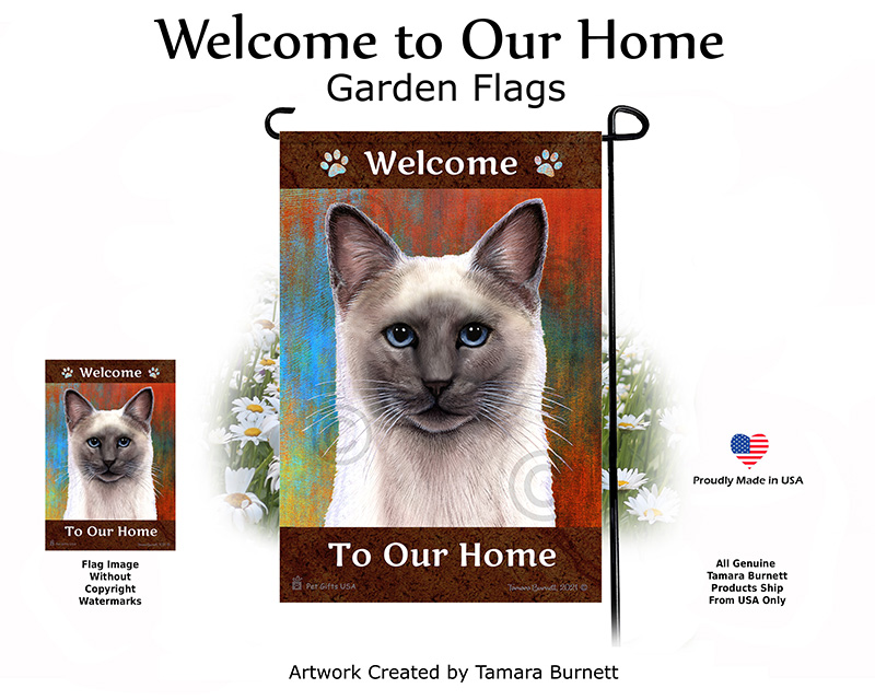 Siamese Blue Point Welcome To Our Home - Garden Flag image