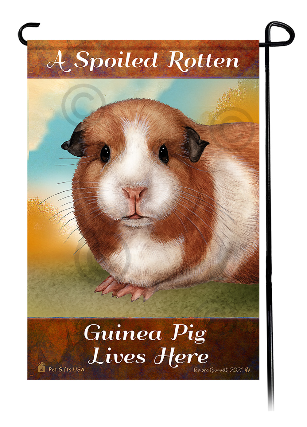 An image of the A Spoiled Rotten Guinea Pig American Lives Here - Garden Flag