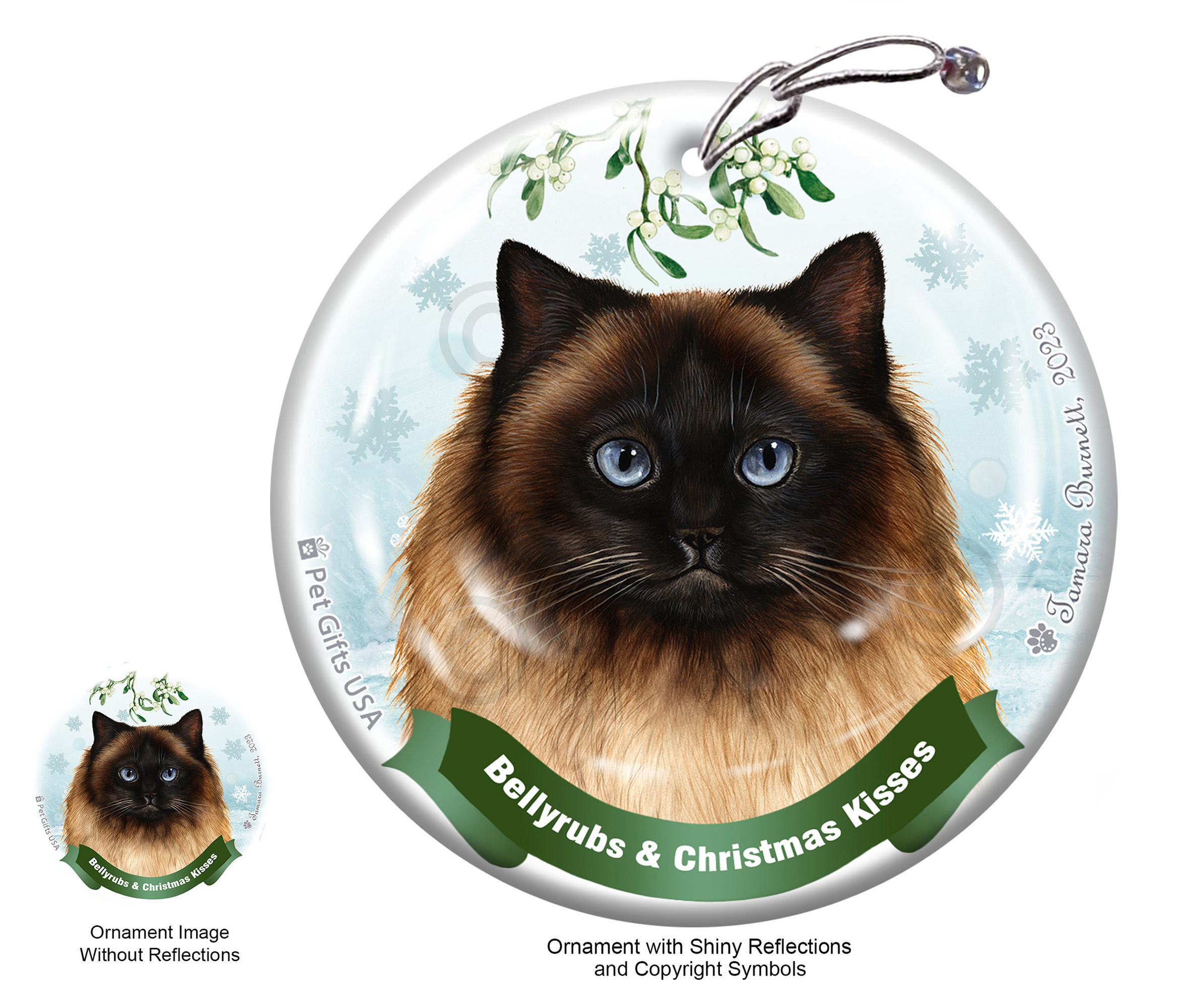 An image of the Himalayan Belly Rubs and Christmas Kisses Ornament