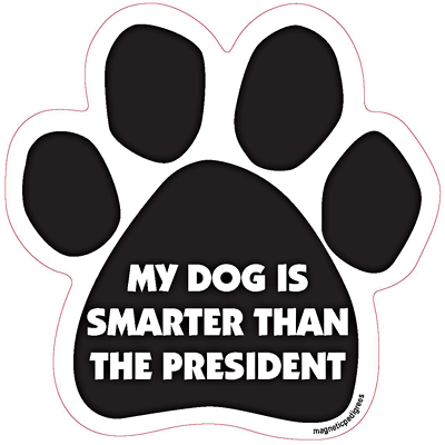 My Dog Is Smarter Than The President - Paw Magnet Image