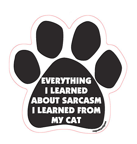 Everything I Learned About Sarcasm I Learned From My Cat - Paw Magnet Image