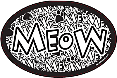 Meow Meow (All Over Design) - Euro Style Magnet Image