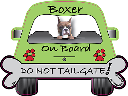 Boxer (Cropped) On Board - Do Not Tailgate Magnet Image