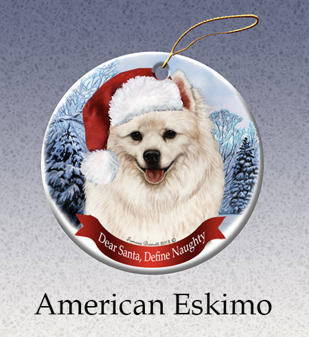 American Eskimo - Howliday Ornament image sized 450 x 491