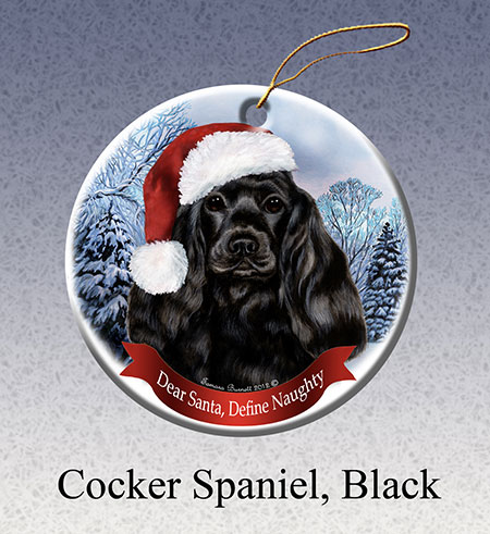 Cocker Spaniel (Black) - Howliday Ornament image sized 450 x 491