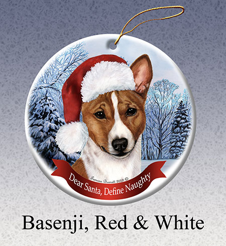 Basenji (Red & White) - Howliday Ornament image sized 450 x 491