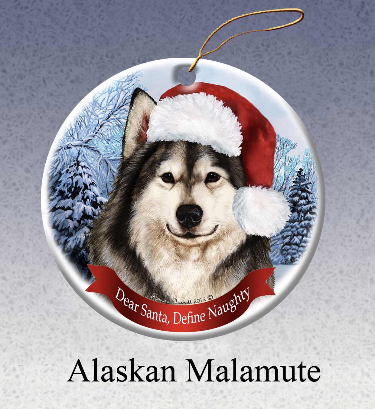Alaskan Malamute - Howliday Ornament image sized 1240 x 1352