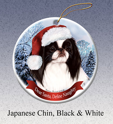Japanese Chin (Black & White) - Howliday Ornament image sized 450 x 491