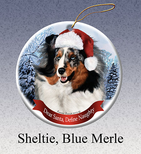 Sheltie (Blue Merle) - Howliday Ornament image sized 450 x 491