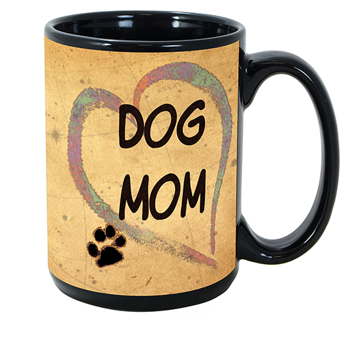 DOG MOM Mug - Paw Marks On My Heart Mugs 15 oz Image