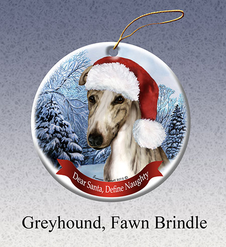 Greyhound (Fawn Brindle) - Howliday Ornament Image