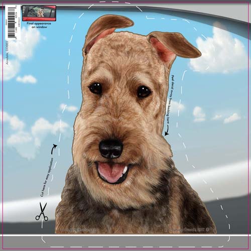 Airedale - Dogs On The Move Window Decal image sized 500 x 500