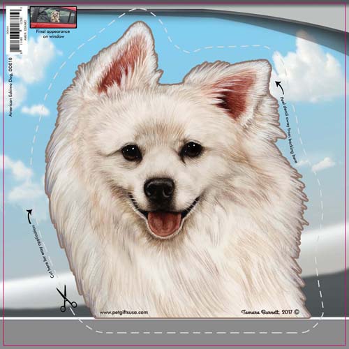 American Eskimo - Dogs On The Move Window Decal image sized 500 x 500