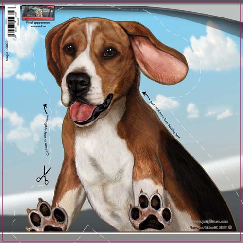 Beagle - Dogs On The Move Window Decal image sized 500 x 500