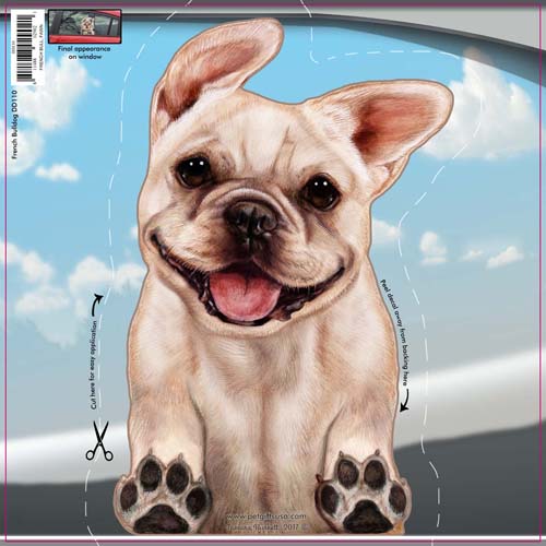 French Bulldog - Dogs On The Move Window Decal image sized 500 x 500