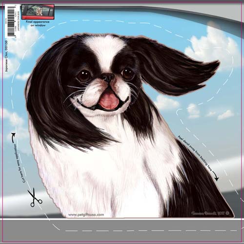 Japanese Chin - Dogs On The Move Window Decal image sized 500 x 500