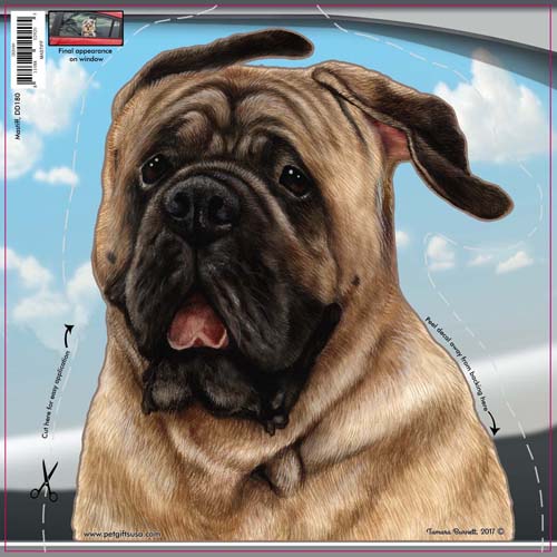 Mastiff - Dogs On The Move Window Decal image sized 500 x 500