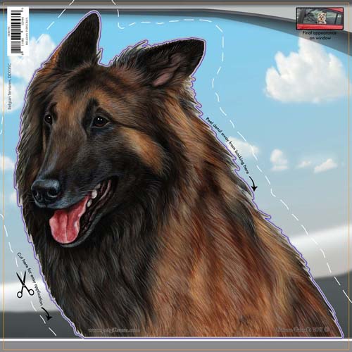 Belgian Tervuren - Dogs On The Move Window Decal (CLONE) image sized 500 x 500