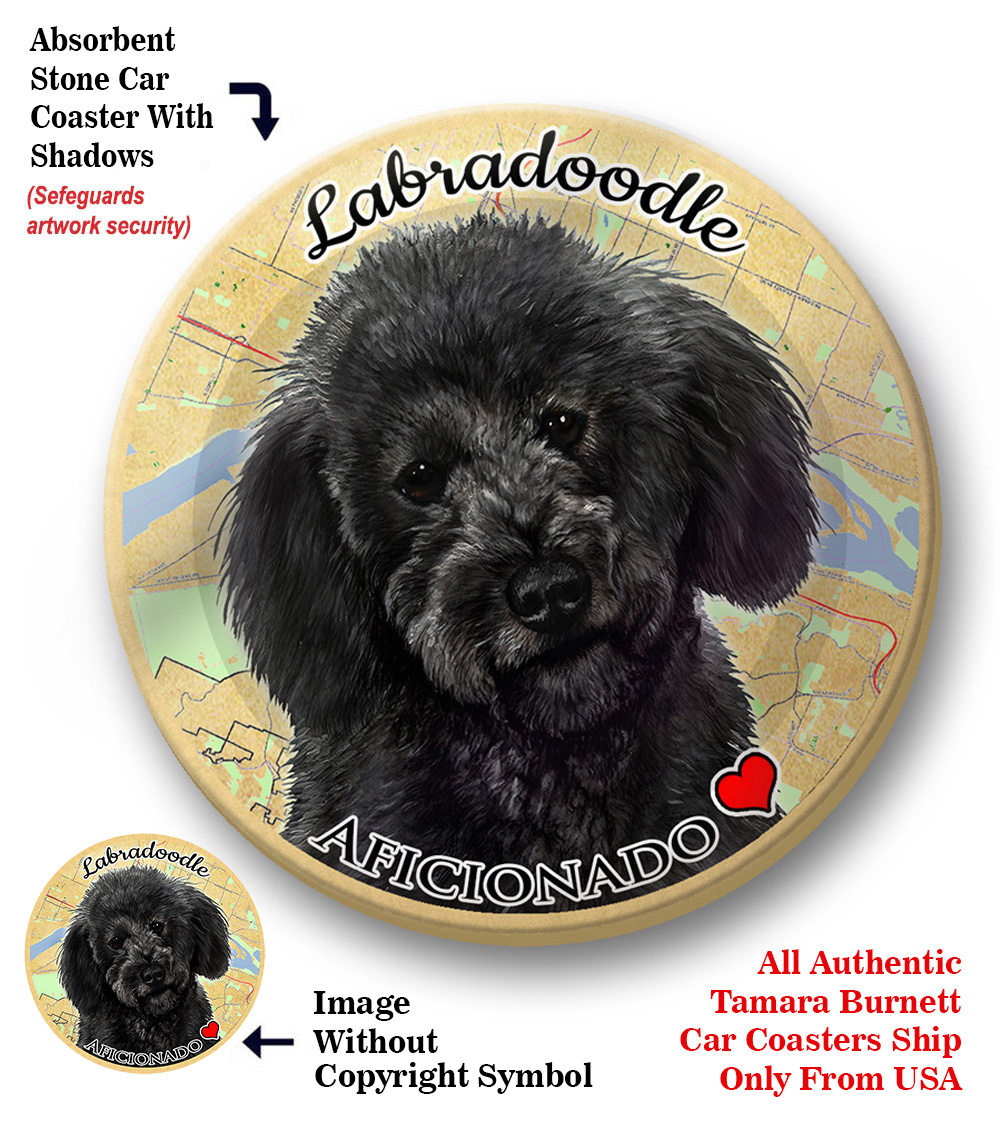 An image of product 8278 Labradoodle (Black) - Coaster Buddy