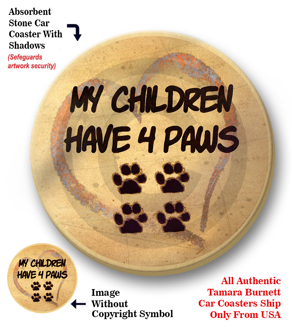 My Children Have... - Paw Marks On My Heart Coaster Buddy Image