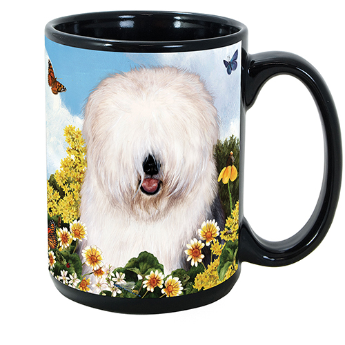 Old English Sheepdog - Garden Party Fun Mug 15 oz image sized 500 x 500