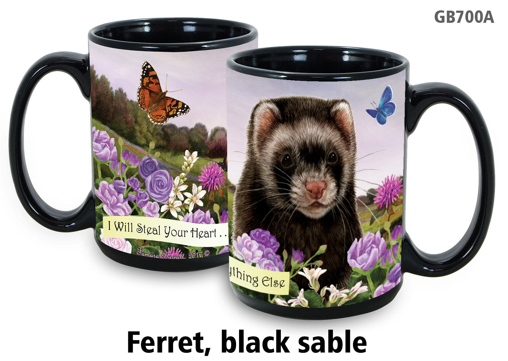 An image of product 9103 Ferret Black Sable - Garden Party Fun Mug 15 oz