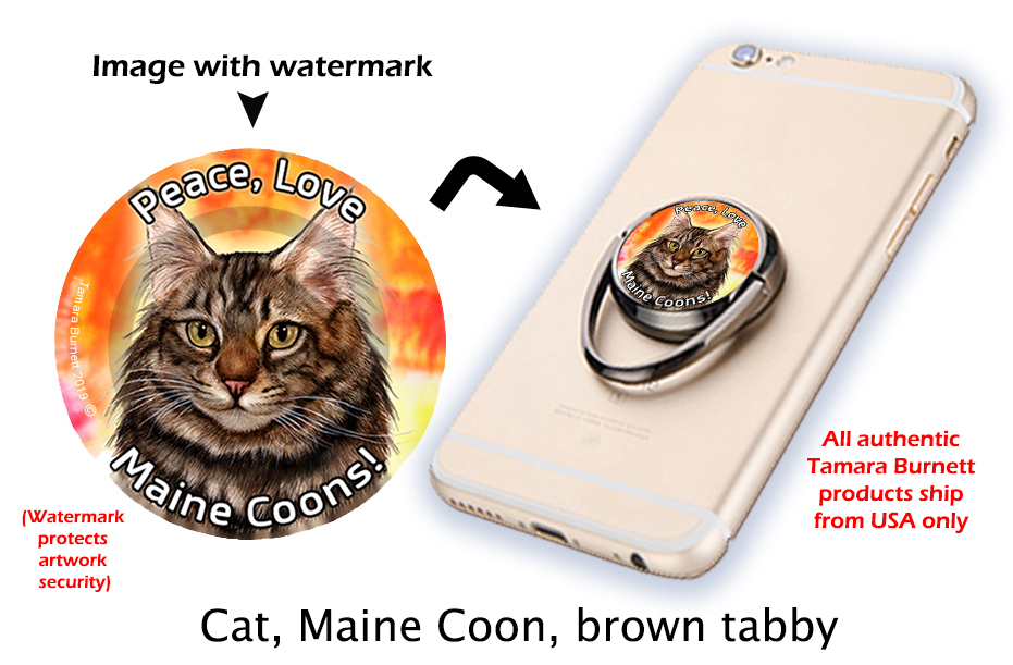 Maine Coone Brown Tabby - Phone Stand image sized 931 x 611
