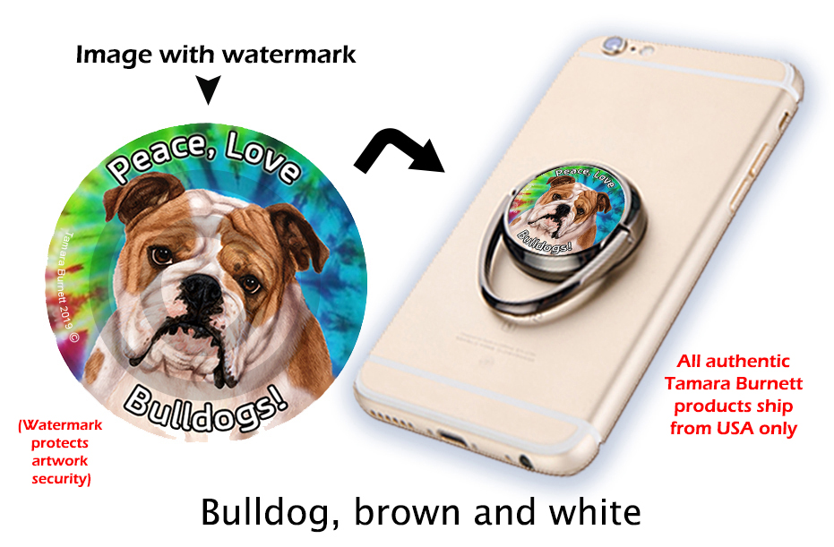 Bulldog Tan/White - Phone Stand Image