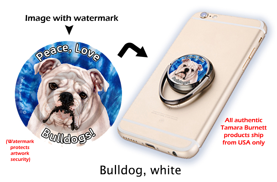 Bulldog White - Phone Stand Image