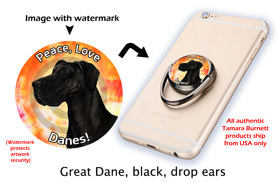 Great Dane Black Uncrop - Phone Stand image sized 931 x 611