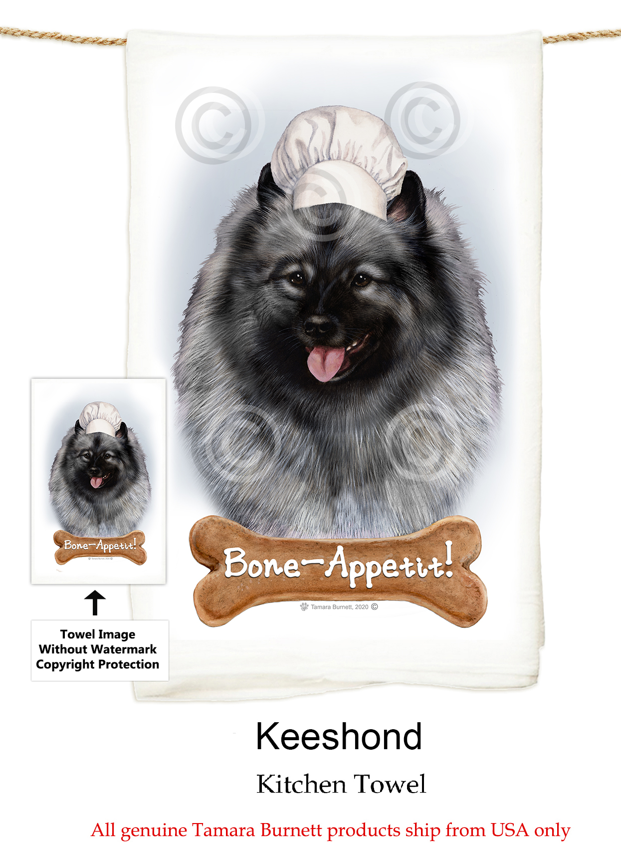 Keeshond - Flour Sack Towel image sized 1245 x 1717
