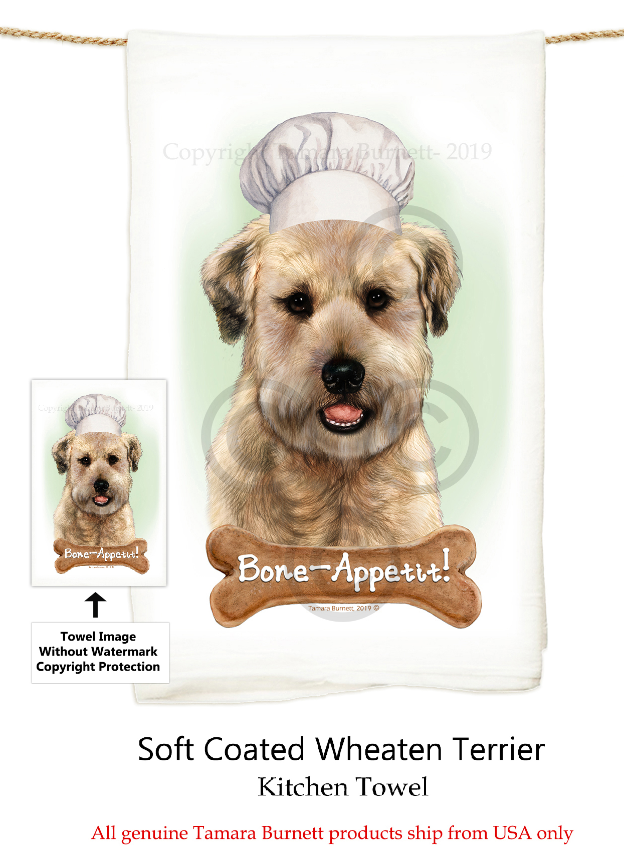 Wheaten Terrier Puppy Cut - Flour Sack Towel Image