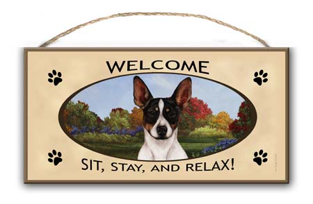 Rat Terrier - Welcome Sign image sized 450 x 294