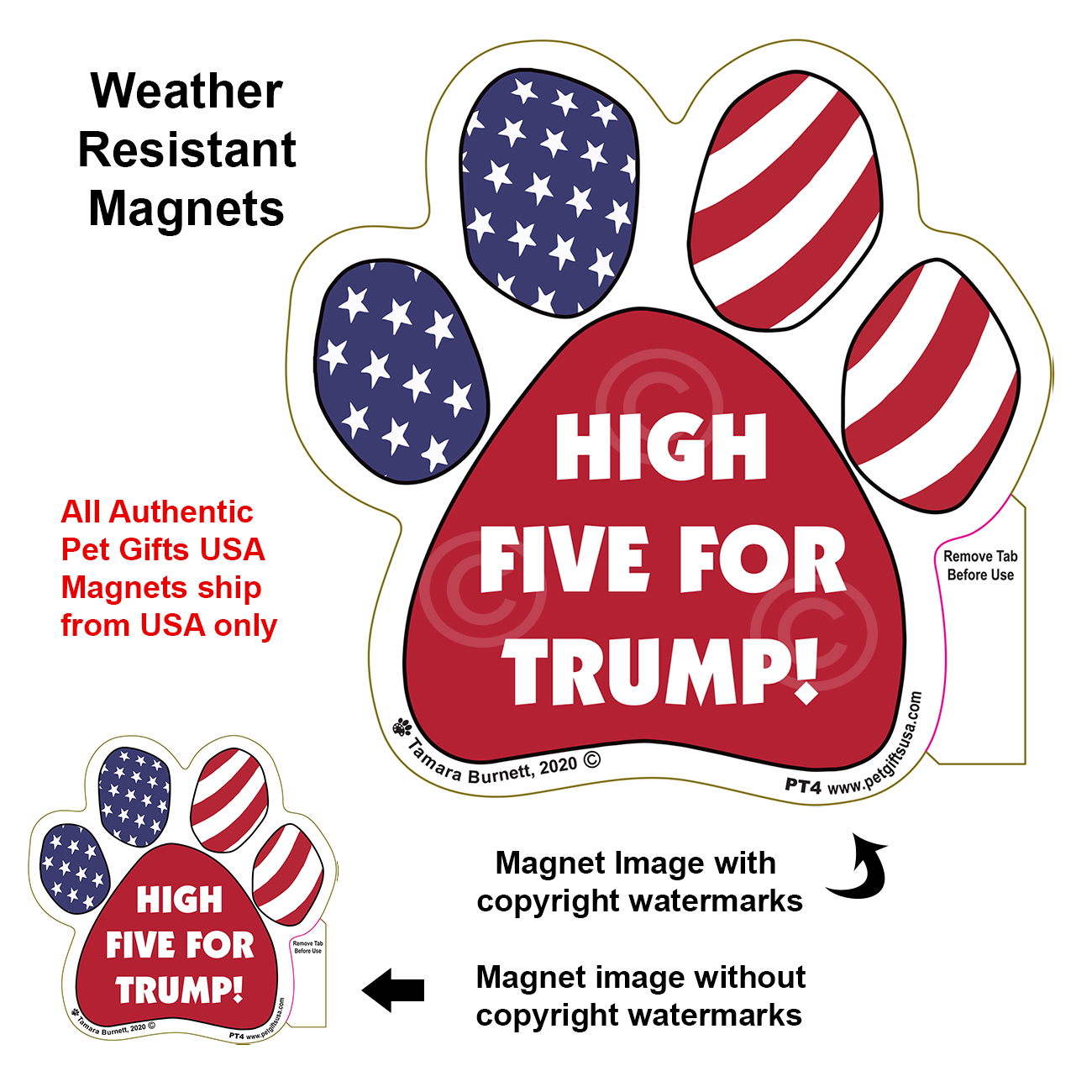 High Five For Trump Paw Magnet - Political Paw Image