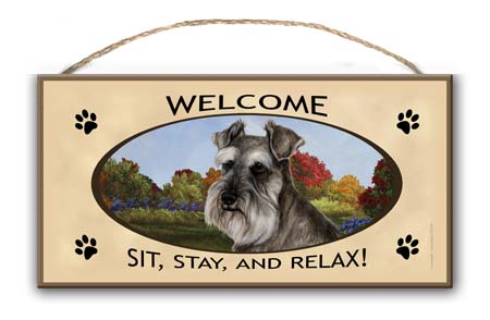 Schnauzer (Uncropped) - Welcome Sign Image