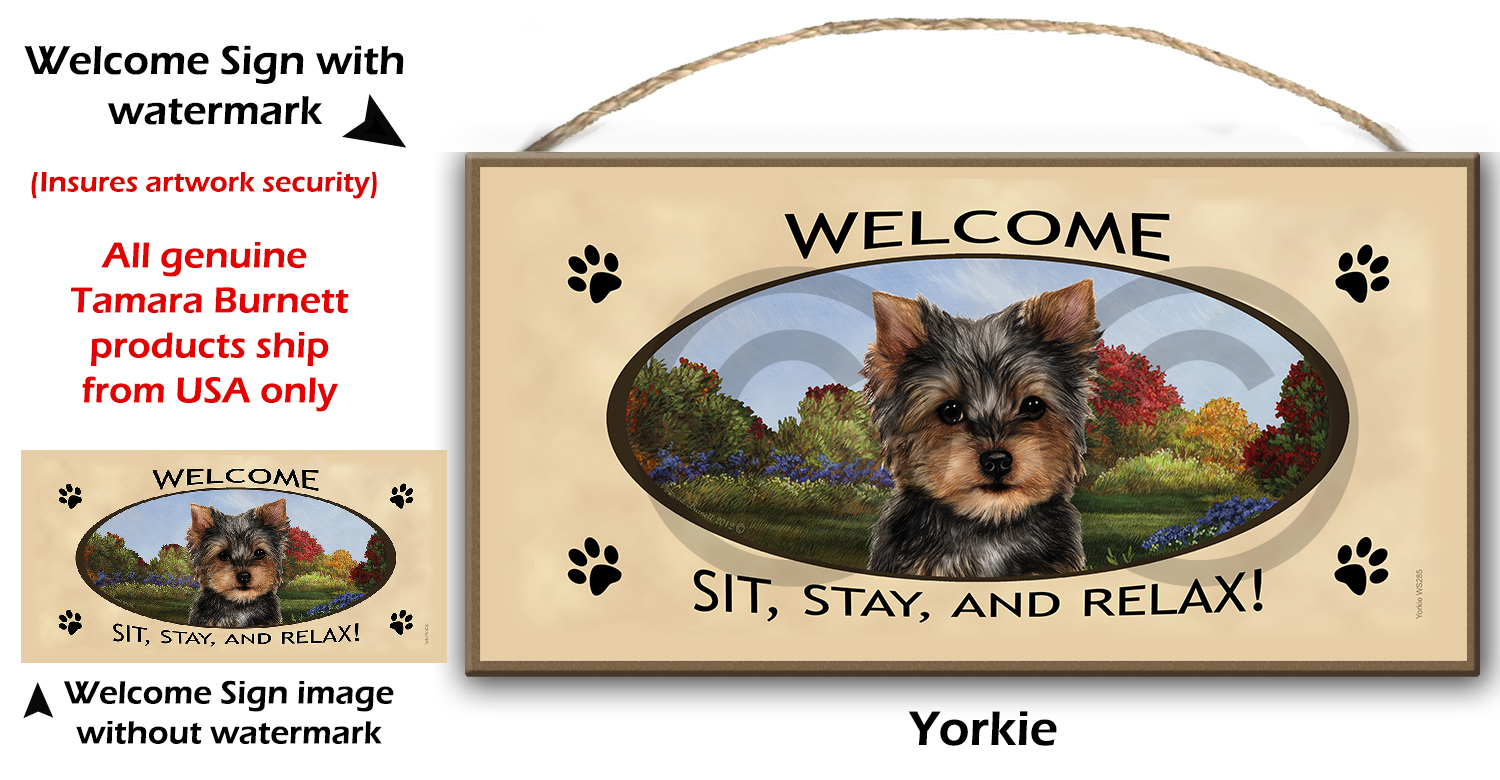 Yorkie - Welcome Sign Image
