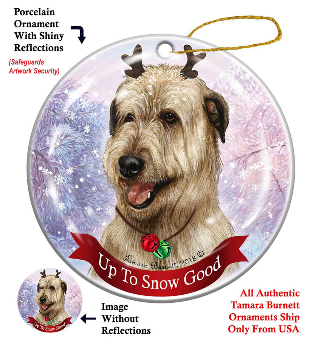 Irish Wolfhound Wheaten - Up To Snow Good Ornament Image