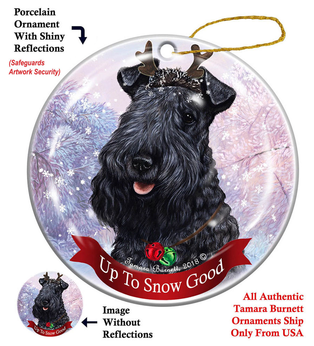 Kerry Blue Terrier - Up To Snow Good Ornament Image